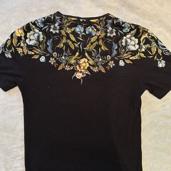 Zara Man Tshirt Skull Floral Black Size S Halloween - Picture 4 of 6